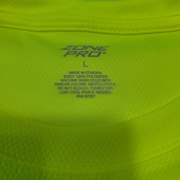 Men's Zone Pro Neon Yellow Zone Pro Shirt NWT - Picture 2 of 2